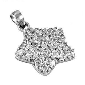 Colgante de Plata de Ley 925 de Zirconia cúbica (CZ) estilo estrella para fiesta, joyería de plata para mujer con diseño en forma de estrella - Product Image 1