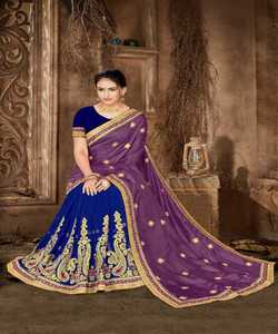 Diseñador de ropa de fiesta, diseño de flor de seda de red bordada, ropa de mujer india, Sari de Color naranja con pieza de blusa, trabajo de perlas, Sari Alphanumero - Product Image 4