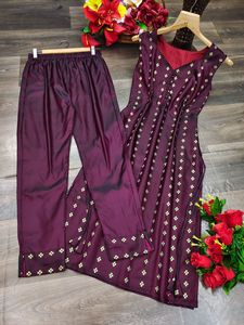 Papel de seda de tafetán para mujer, nuevo diseño, estampado, Kurti y Pent, par para mujer, completamente cosido, listo para usar, Salwar Kameez - Product Image 4