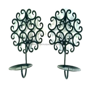 Support de bougie chauffe-plat mural en fer forgé, fait main, durable, écologique, style antique moderne, en métal gaufré, pour décoration intérieure - Product Image 3