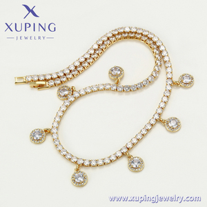 Collana-01384 Xuping in Ottone Dorato 14k con Zirconia Cubica, Collana Lunga a Catena per Donne e Ragazze - Product Image 6
