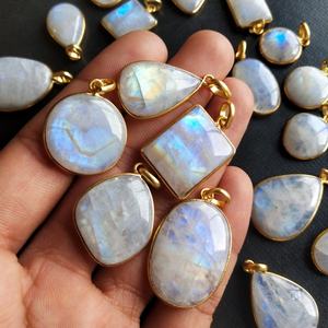 Csja — collier pendentif en pierre de lune arc-en-ciel naturelle, lustre en forme de goutte - Product Image 3