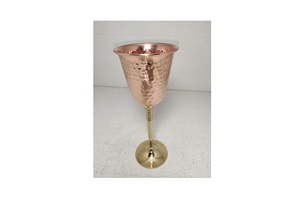 Taza de copa de vidrio de 400ml forrada de cobre con tapa para cócteles Bebidas frías Cerveza y vino Vasos de capacidad de 300ml-500ml - Product Image 4