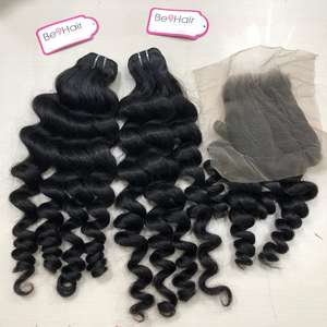 ชุดมัดและปิดร่างกายหยักเวียดนามที่มีคุณภาพสูงผม Remy บริสุทธิ์ในราคาขายส่งสำหรับผู้หญิงสีดำ - Product Image 5