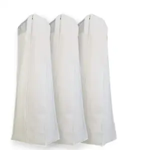 Zarif Nefes Uzun Körüklü Beyaz Olmayan Dokuma Gelin gelinlik Elbise konfeksiyon çanta kapağı