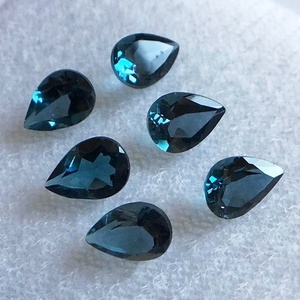 8x12mm naturel Londres bleu topaze poire pierre précieuse en vrac meilleure vente en gros topaze pierres précieuses taillées à facettes du meilleur fournisseur - Product Image 2