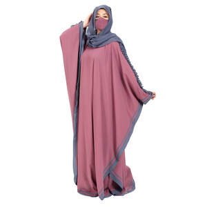 Manga elástica de Color sólido de alta calidad, Jilbab islámico Khimar musulmán, Abaya de oración de Ramadán - Product Image 6