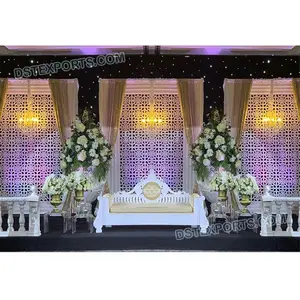 Modern Arabian Wedding Back Stage Frames Wedding Stage Dazzling Frame Setup Unique Wedding Back Stage Frame Decoration