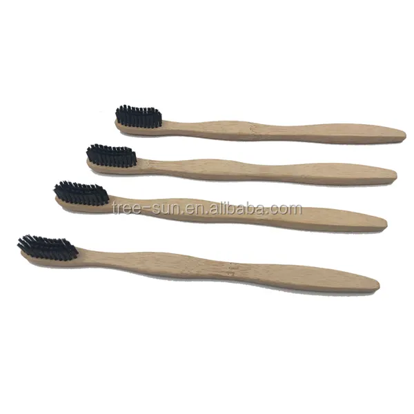 TREE-SUN OEM Bamboo Toothbrush with Charcoal Bristle free sample
