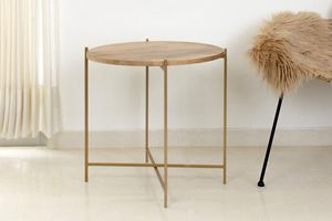 Table ronde ronde en métal et bois fabriquée à la main en Inde Acheteurs commerciaux Utilisation Hôtel Bureau Chambre Nouveaux modèles Personnaliser la taille - Product Image 2