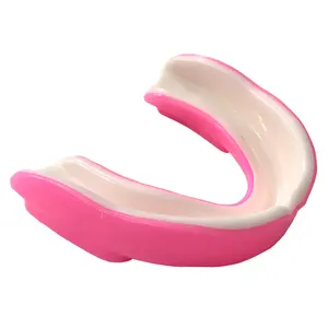 Logo Warna Kustom Pelindung Mulut Tinju Pink Putih