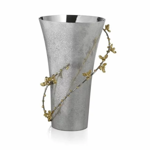 Vases à fleurs en métal aluminium pour la maison hôtel et restaurant Pots de fleurs décoratifs finition argentée Design moderne Vases à fleurs en métal - Product Image 2