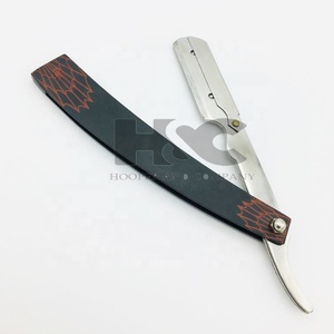 มีดโกนหนวดตรงสำหรับช่างตัดผม,มีดโกนสีดำแบบเลือกได้ - Product Image 1