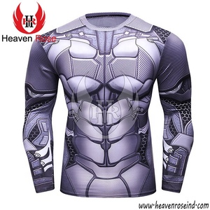 OEM de manga larga de moda seis paquetes 3D sublimación impresa diseño camisas Top estilo clásico Venta caliente Slim Fit Rash Guards - Product Image 4