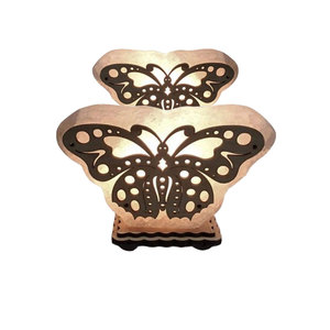 Dark Pink Crystal Butterfly Shape Salt Lamp With 3D Butterfly Wooden Design Plate-Sian Enterprises - Product Image 4
