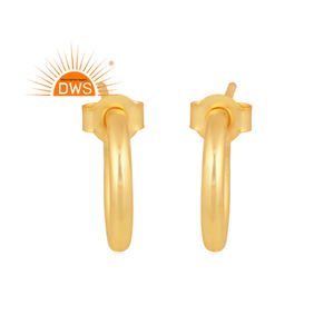 Pendiente de aro chapado en oro de 18 quilates de Plata de Ley 925 más vendido para mujer, colección de pendientes increíbles, fabricante de joyería de plata - Product Image 1