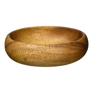 High Quality Handmade Acacia Wood Round Serving Bowl Premium Standard Food Solutions for Restaurant and Party Use Wholesale - Product Image 1