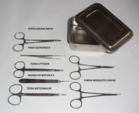 Instruments chirurgicaux Ciseaux Pinces SET DE PANSEMENT 8 pièces Acier inoxydable avec boîte de rangement