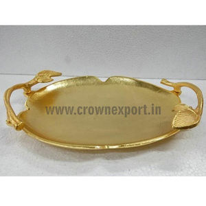 Plateau de service à thé en acier martelé découpé au diamant, design moderne en aluminium, plateaux de service de bar en métal avec poignées personnalisées, 6 pièces - Product Image 2