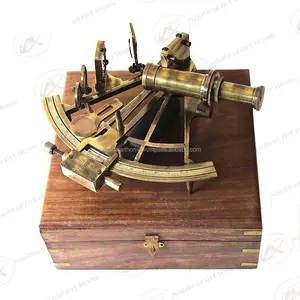 重型海洋古董德语导航六分仪与木箱海里六分仪制造商通过航海艺术家庭NAH14014