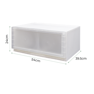 Thailand Rectangle Large Modular Multipurpose Plastic Drawer With size 54 x 39.5 x 24 cm Color White