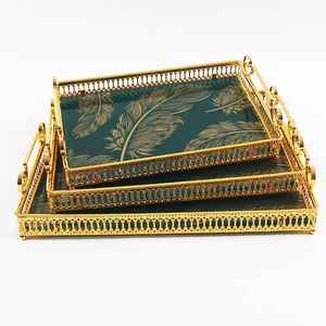 Hot Selling American Style <b>Tray</b> for Party Hotel in Gold and <b>Black</b> Color - Product Image 1