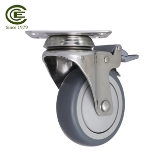 4 Inch <b>Heavy</b> <b>Duty</b> Metal Steel Roller <b>Wheels</b> Locking Swivel Stainless <b>Casters</b> - Product Image 2
