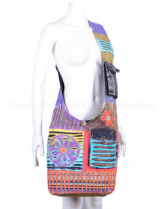Flor de impresión diseño multi bolsillo razorcut lavado bolsa de hombro de algodón RSCB 0397 - Product Image 2