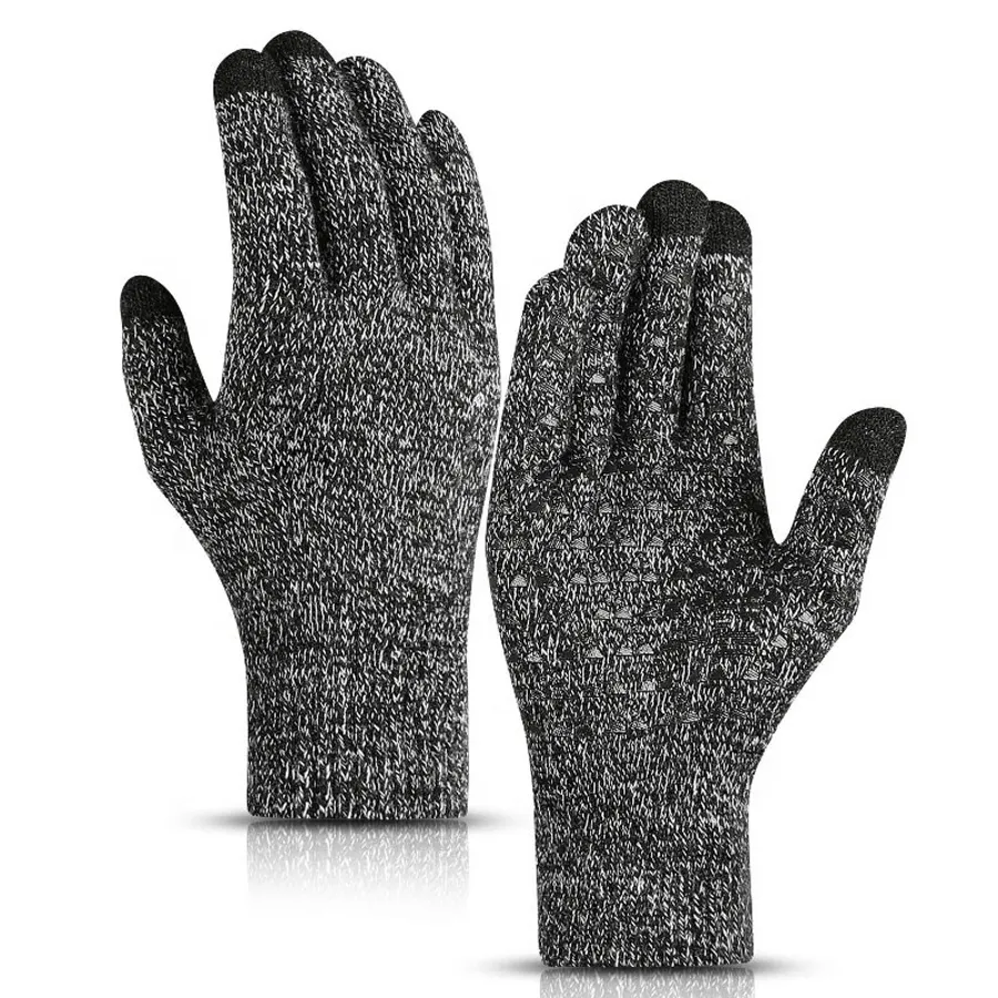 Men Women Comfortable Silicone Anti Slip Resistant Winter Touch Screen Winter Gloves