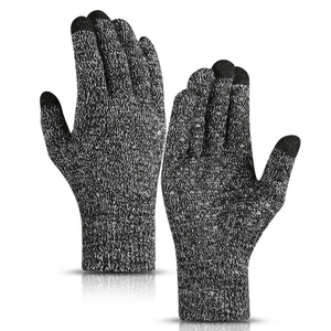 MESS SPORTS Men Women Comfortable Cotton Checked Anti Slip Resistant Winter for Screen Outdoor <b>Gloves</b> - Product Image 1