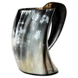 Tasse en corne authentique tasse en corne de Viking boeuf/buffle naturel à boire à la main véritable meilleure qualité nouvelle tasse à bière Viking sculptée à la main - Product Image 1