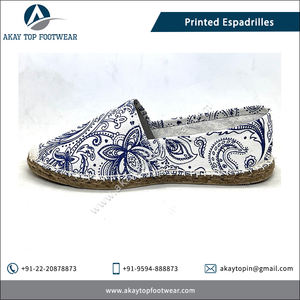 Alpargatas de yute Unisex con estampado de 2 tonos de marca OEM, zapatos planos de verano con cierre sin cordones de la India, compromiso de calidad 100% - Product Image 2