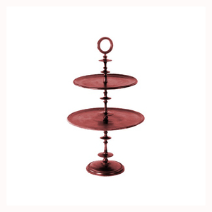 ที่วางเค้กโลหะเคลือบผงสีชมพูทำด้วยมือสำหรับงานเลี้ยงวันเกิดของโรงแรมที่บ้าน - Product Image 1