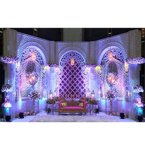 Marcos de fondo eminentes para decoración de boda, Marcos traseros 3D de fibra de boda inglesa, Marcos traseros de fibra de vidrio para escenario de boda/paneles de EE. UU. - Product Image 1