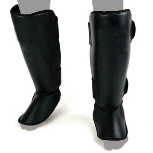 Genuine Leather Special Shin Instep Guard Kick <b>Boxing</b> <b>Training</b> Muay Thai Shin Instep Guard with Custom logo - Product Image 3