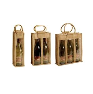 Grands sacs de transport écologiques personnalisés pour le vin en jute 100% pochettes recyclables organiques avec motif de logo pour emballage cadeau promotionnel - Product Image 6