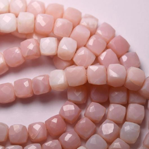7mm 8mm naturel rose opale pierre à facettes boîte Cube pierres précieuses perles brin en gros prix usine régulier Alibaba bricolage bijou - Product Image 2