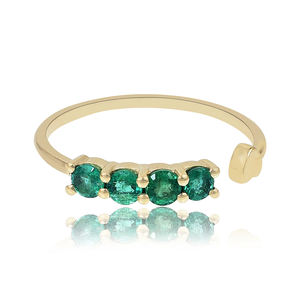 แหวนเงินสเตอร์ลิง925ชุบทองพร้อมแหวนเพทายวงแหวนนิรันดร์ - Product Image 4