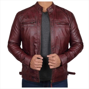 แจ็คเก็ตหนังแท้ผู้ชาย,แจ็คเก็ตหนังนุ่มคุณภาพสูง - Product Image 1