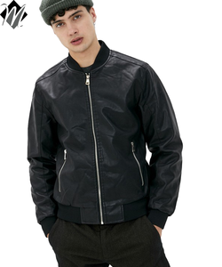 Veste en cuir PU de haute qualité pour hommes, design personnalisé, vêtements d'hiver avec col montant enduit, traitement, nouveauté - Product Image 1