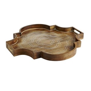 Cuenco decorativo de madera de Acacia hecho a mano para servir comida y postre, para Hotel, hogar y restaurantes - Product Image 6