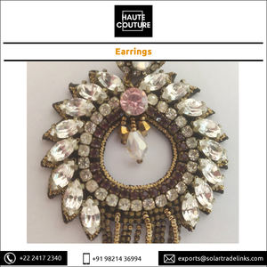 ต่างหูห้อยระย้ารูปตัวกลมปักลายทำมือพร้อมพู่,ต่างหูสำหรับผู้หญิงงานปาร์ตี้ยาว8ซม. ดูคลาสสิก - Product Image 5