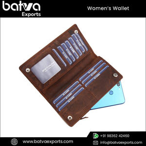 Hot Selling Luxury Vintage PU Leather Ladies Long <b>Wallet</b> Premium Quality with RFID Protection Multiple <b>Card</b> Slots Zipper Feature - Product Image 3