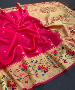 Banarasi Silk Sarees Party Wear Wedding Indian Apparelgarment - Product Image 5