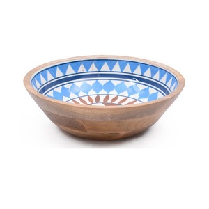 Cuenco decorativo con borde en espiral para servir comida para el hogar, decoración de Hotel, cuenco de madera impreso, vajilla de mesa - Product Image 6