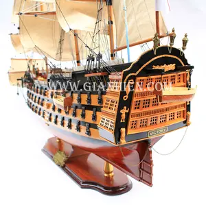 维多利亚号HMS油漆-展示船模型-木制模型船