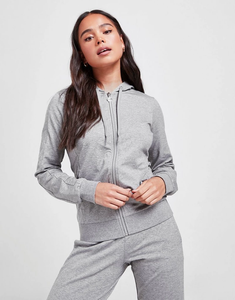 Women's Winter 2-Piece 100% Cotton Knit Hooded Solid Zipper Elastic Waist Casual Tracksuit <b>Sweatpants</b> <b>Set</b> - Product Image 3