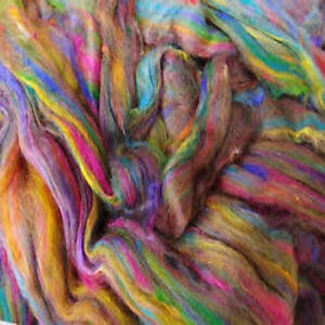 Residuos de seda Sari de colores personalizados disponibles en violeta y otros colores personalizados para tiendas de hilado y fibra - Product Image 1