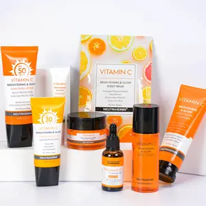 Private Label Korean Natural Organic Gesicht Hautpflege Feuchtigkeit spendende verjüngende Aufhellung Aufhellen des Vitamin C Hautpflege set