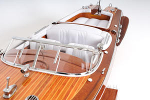 Maquette de bateau Riva Aquarama, semi-peinte, avec sous-sol intégré, 60 cm, en bois artisanal, avec support d'exposition, objet de collection, décoration - Product Image 4